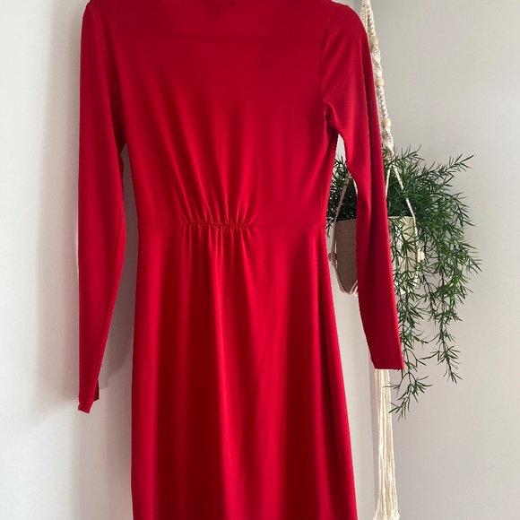 French Connection red wrap dress style - Picture 3 of 3